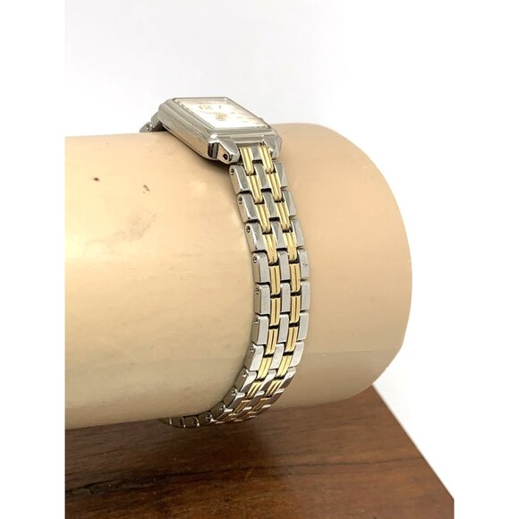 Seiko Women's Watch SXGL59 Quartz Petite Tank Rectangle White Dial 2-Tone Steel - Picture 12 of 14